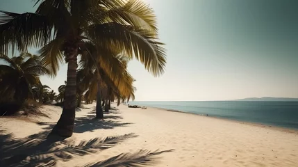 Deurstickers Palmy Trees and a Sandy Beach Bring Blissful Moments © Ranya Art Studio
