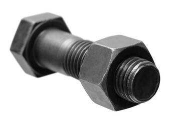 bolts and nut on white