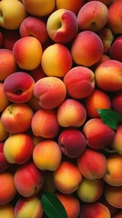 Top Down view of a Pie made of Peaches, Vivid Colors, Studio Photography, Commercial Shot. Generative AI.

