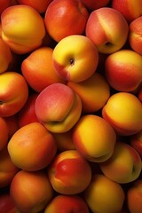 Top Down view of a Pie made of Peaches, Vivid Colors, Studio Photography, Commercial Shot. Generative AI.
