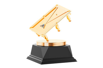 Billiard table golden award concept, 3D rendering