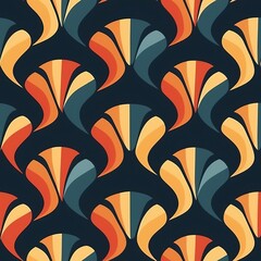 Decorative flowers and leaves in art nouveau style, vintage, old, retro style. Seamless pattern, background. AI generated pattern