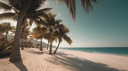 Rolgordijnen Palmy Trees and a Sandy Beach Inspire a Sense of Wonder © Ranya Art Studio