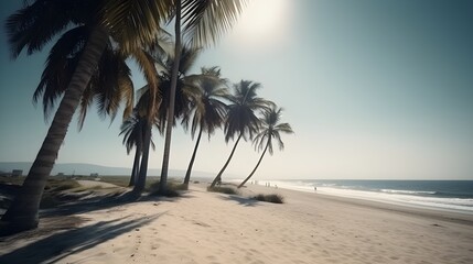 Palmy Trees Dance in Harmony with the Rhythms of the Beach