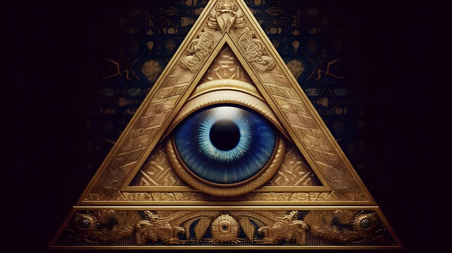 All-Seeing Eye of God in triangle ancient.