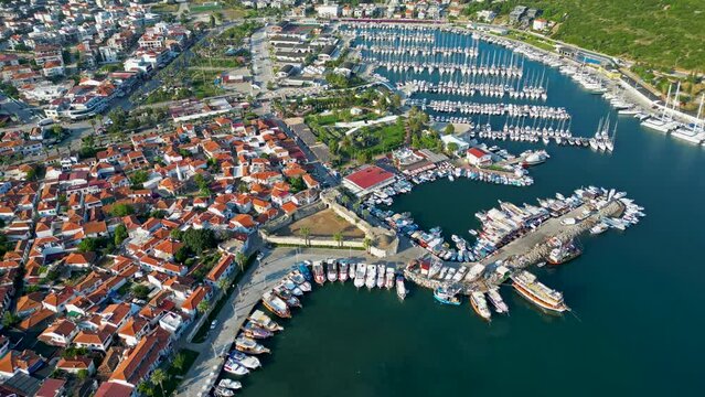 Drone view of Seferihisar Teos Marina