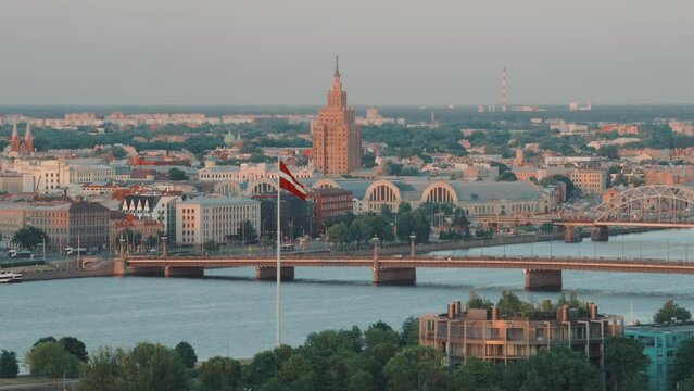 Old Town of Riga on sunset, Latvia
