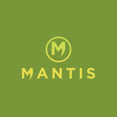 mantis insect logo illustration with text that can be used for logos, design, vector, icon for business, branding, company and others