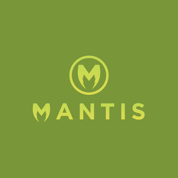 mantis insect logo illustration with text that can be used for logos, design, vector, icon for business, branding, company and others