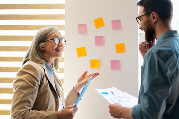 Group of successful business teamwork. Using agile methodology and do business. Brainstorming