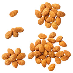 Collection of delicious almonds cut out