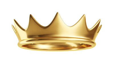 Classic golden crown isolated on background. Kings crown cutout.