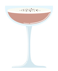 Porto flip. Classic cocktail in the bar glass.