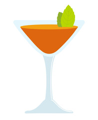 Stinger. Classic alcohol cocktail in the glass bar.
