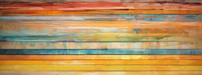 Naklejka premium Abstract painting: Multicolor stripes blend in captivating abstract art
