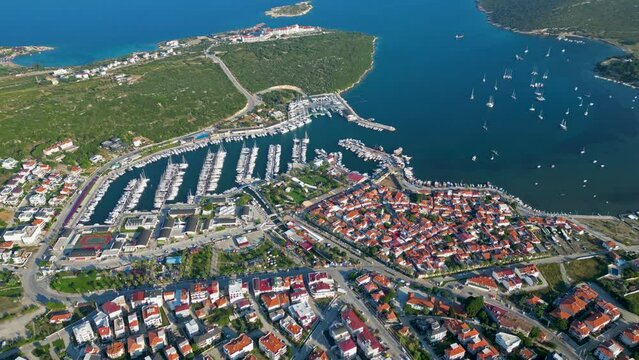 Drone view of Seferihisar Teos Marina