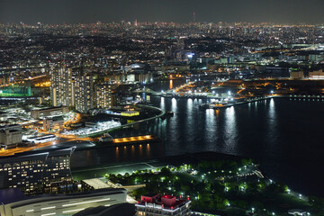 Fototapeta premium night view in minatomirai yokohama