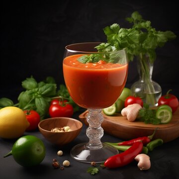 Refreshing and Savory Gazpacho with Fresh Vegetables
