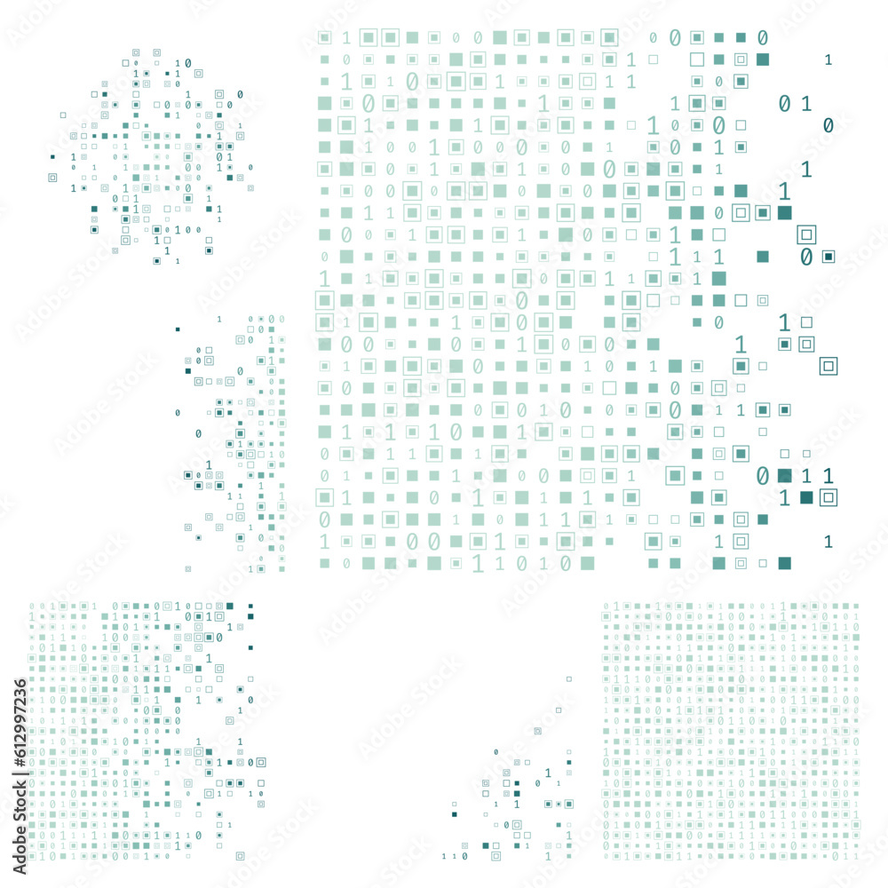 Poster digital background with a mint color theme and gradient geometric patterns. superb vector illustrati