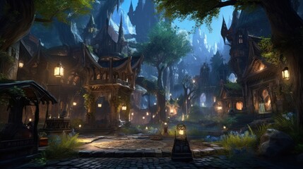 Fototapeta premium MMORPG game art environment