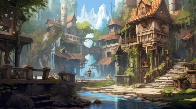 MMORPG game art environment