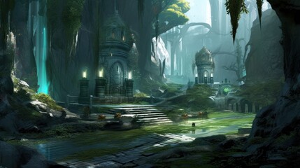 Obraz premium MMORPG game art environment