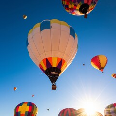 Obraz premium Wonder and Adventure Hot Air Balloons in a Colorful Sky