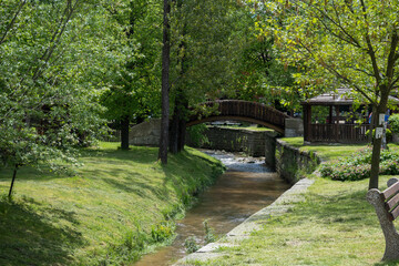 Street and old houses in Koprivshtitsa, Bulgaria
