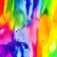 Fototapeta premium Rainbow watercolor banner background on white. Pure vibrant watercolor colors. Creative paint gradients, fluids, splashes, spray and stains. Abstract background