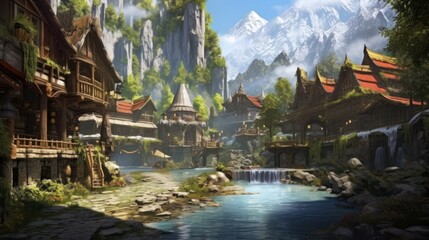 Fototapeta premium MMORPG game art environment