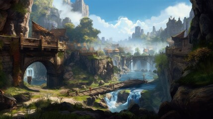 Fototapeta premium MMORPG game art environment