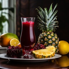 Bright and refreshing Zobo with fresh fruit