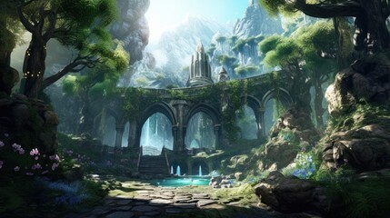 Fototapeta premium MMORPG game art environment