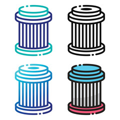 Air filter car icon design in four variation color