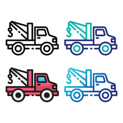 Naklejka premium Tow truck icon design in four variation color
