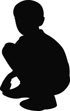 recommend clip art: a boy sitting body silhouette vector