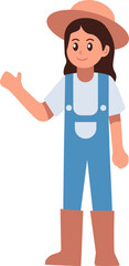 Smiling Female Farmer Illustration Vector