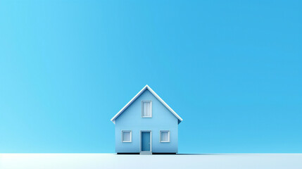 青い色の青い家の世界 - obrazy, fototapety, plakaty
