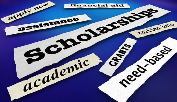 Scholarships Tuition Help Financial Aid Grants Loans News Headlines 3d Illustration