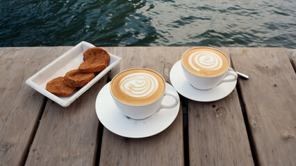 coffee on the pier - generative ai