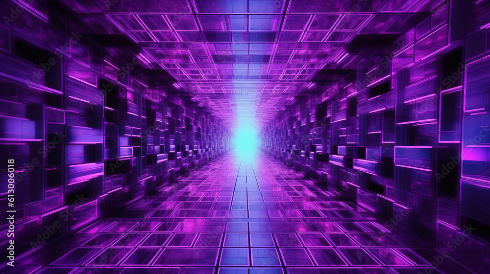 Aufkleber a colorful abstract background composed of squares in shades of purple and blue. generative ai