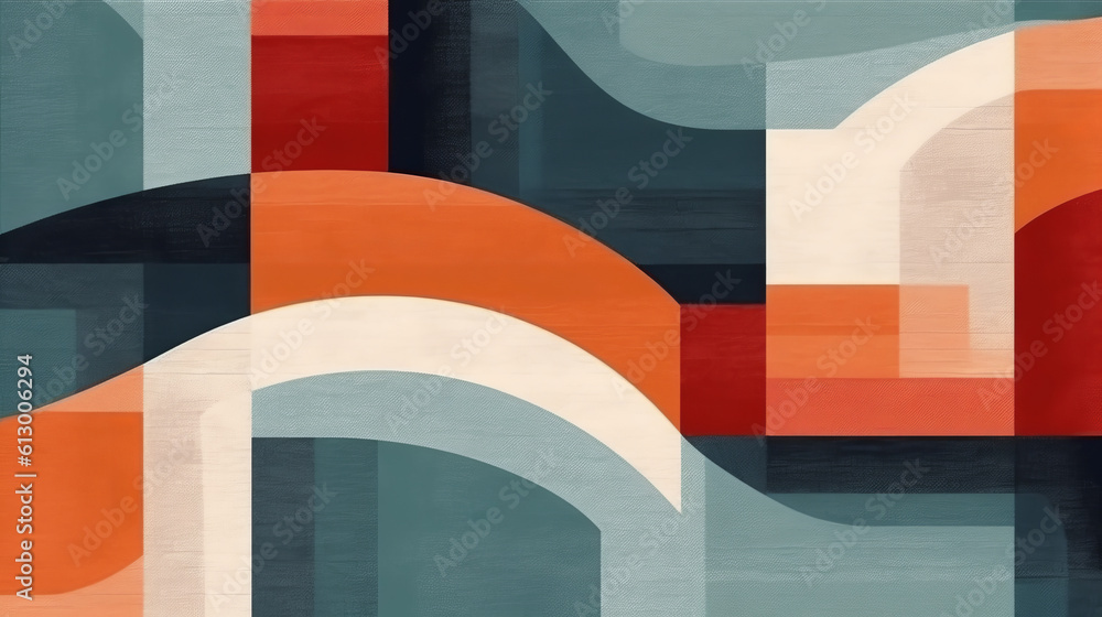 Poster An abstract painting with vibrant colors and irregular shapes. Generative ai