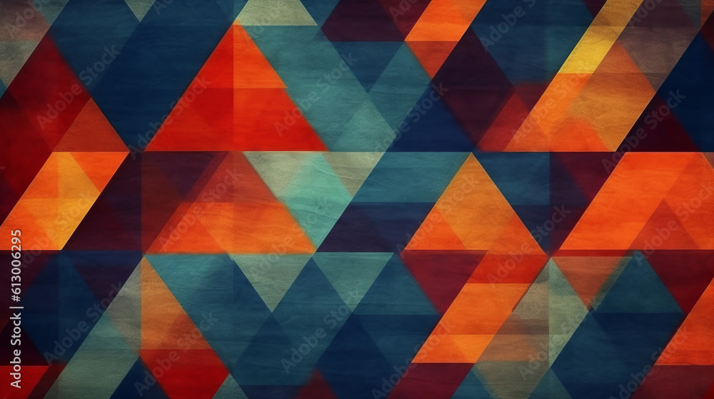 Poster A vibrant triangle patterned abstract background. Generative ai