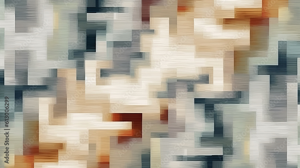 Aufkleber An abstract geometric pattern made up of squares and rectangles. Generative ai
