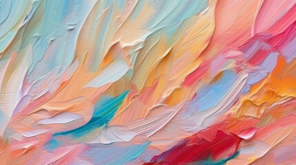An abstract painting with vibrant colors and dynamic brushstrokes. Generative ai
