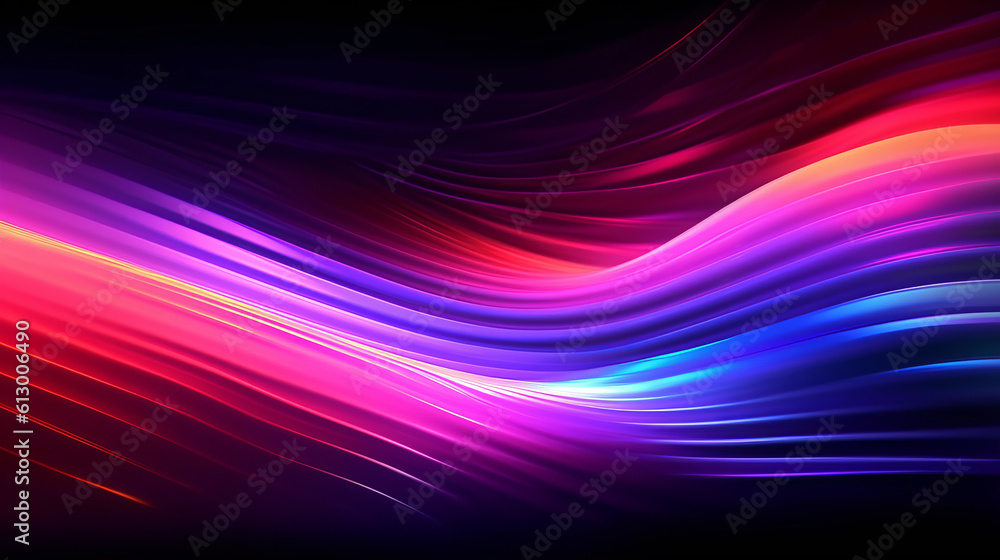 Poster a vibrant abstract background with flowing waves. generative ai