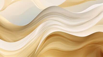 Obraz premium A minimalist abstract background with flowing beige and white waves. Generative ai