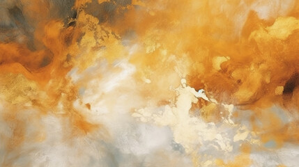 Obraz premium Yellow watercolor abstract background. Generative ai