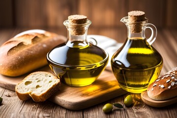Obraz na płótnie Canvas olive oil and bread