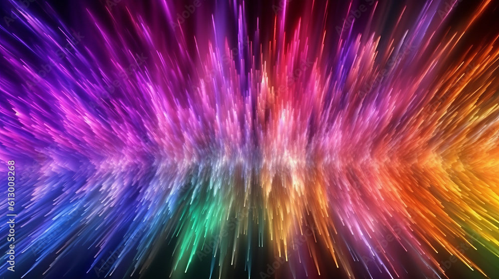 Poster A vibrant abstract background with stars and flowing lines in various colors. Generative ai